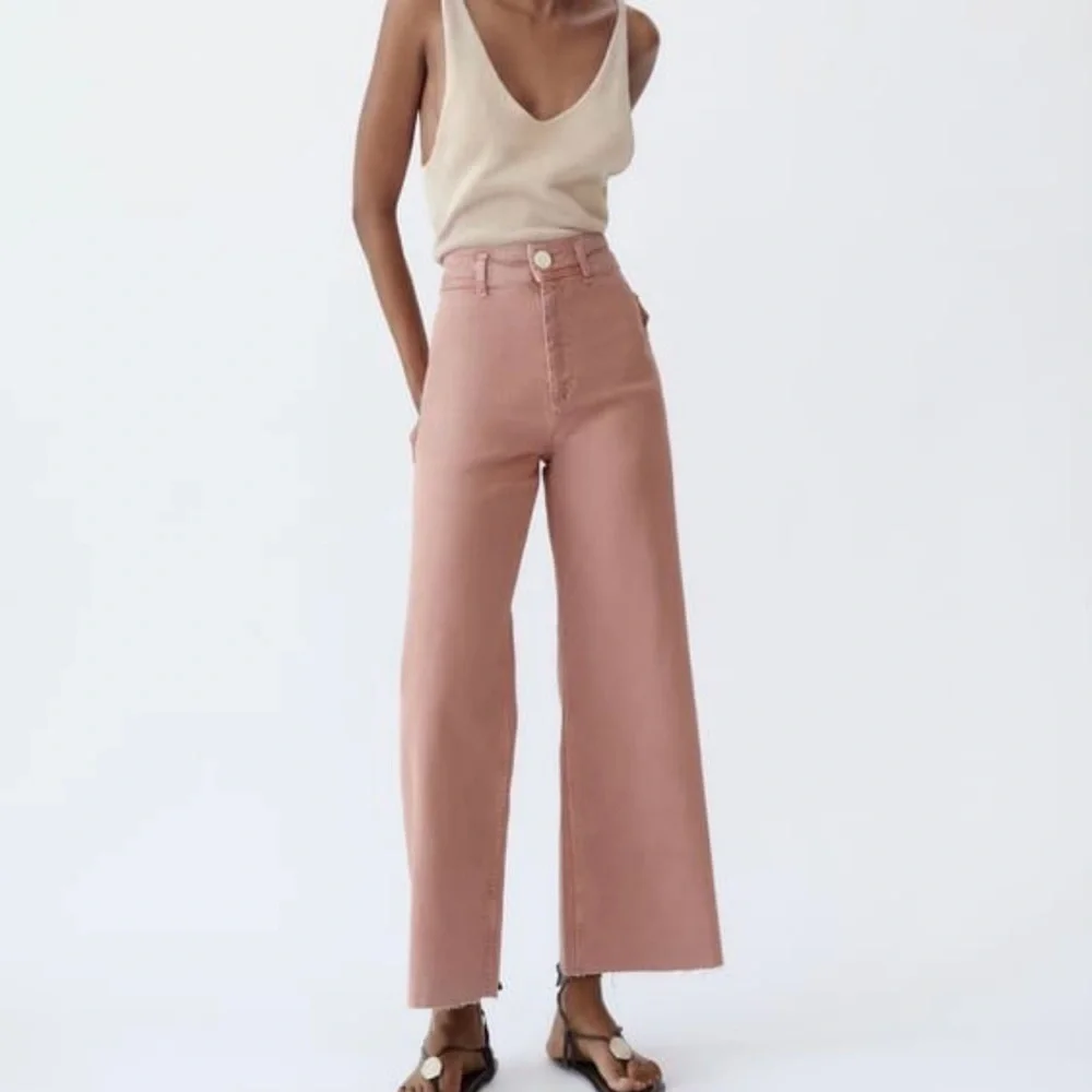 Zara Dusty Pink High Waisted Jeans Size 2 - Picture 2 of 16